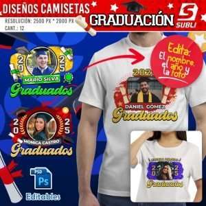 plantillas para sublimar camisetas graduación